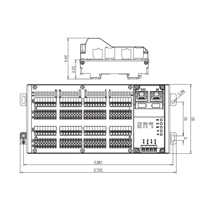 EtherCAT协议，64DI/DO自适应配置，NPN，终端类型，RJ45网口，IP20远程模块，009E72